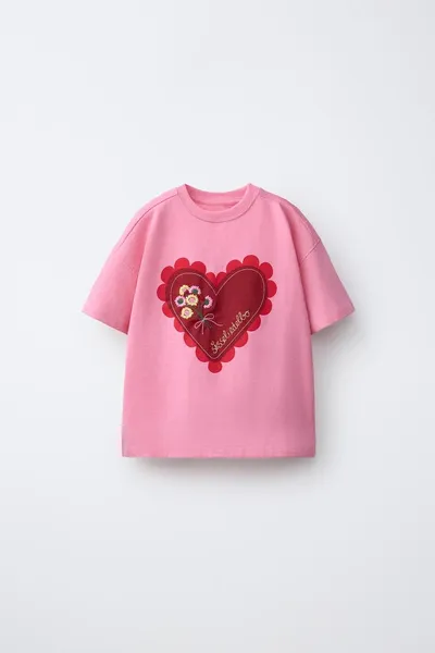 SISSEL EDELBO X KIDS HEART & EMBROIDERY футболка, Розовый — фото 3