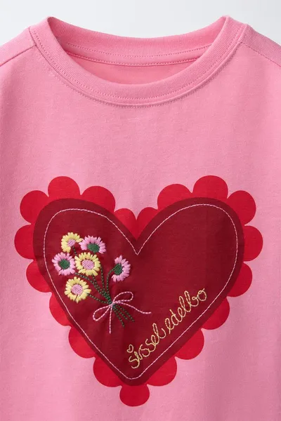 SISSEL EDELBO X KIDS HEART & EMBROIDERY футболка, Розовый — фото 5