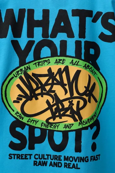 GRAFFITI PRINT футболка, Синий — фото 4