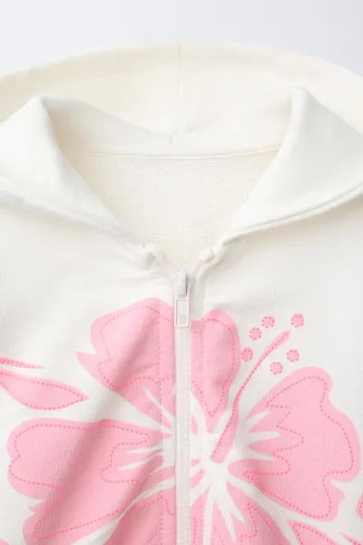 HIBISCUS PRINT худи, Молочный — фото 6