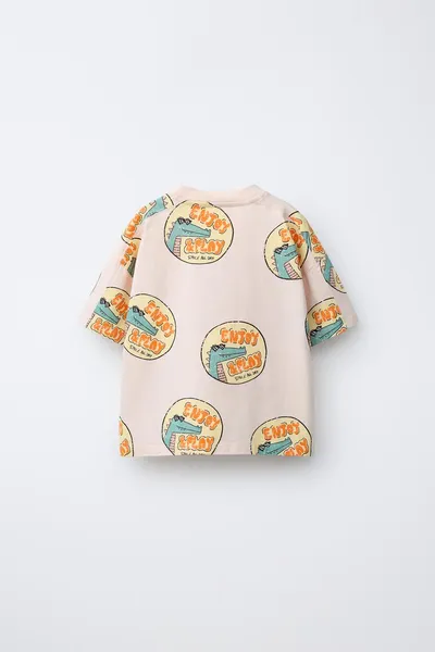 Футболка ALL-OVER DINOSAUR PRINT, Светлая — фото 2