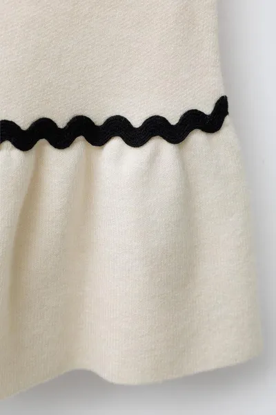 Платье CONTRAST RICKRACK KNIT, Экрю — фото 4