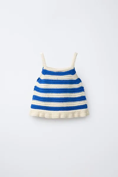 CASA LAWA X KIDS STRAWBERRY KNIT TOP, Голубоватый, трикотаж — фото 2