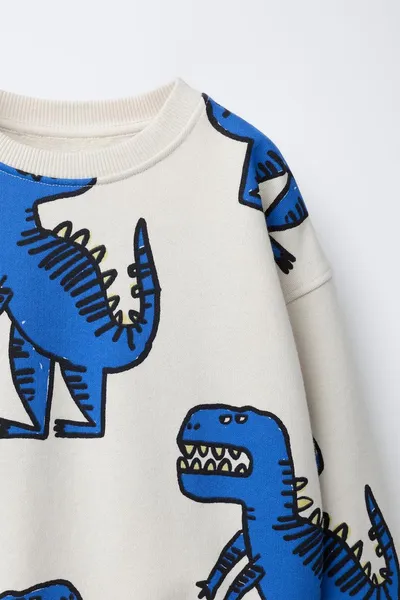 Свитер DINOSAUR PRINT, Экрю — фото 3