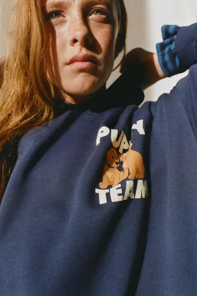 Худи DOG SLOGAN PRINT, Синий — фото 2