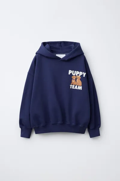 Худи DOG SLOGAN PRINT, Синий — фото 3