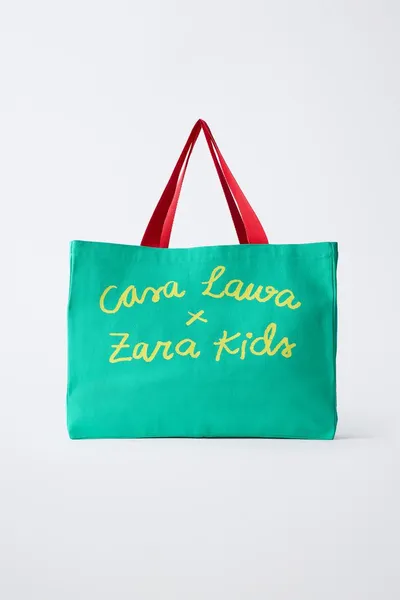 CASA LAWA X ZARA Детская сумка-тоут с принтом, Зелёный — фото 5