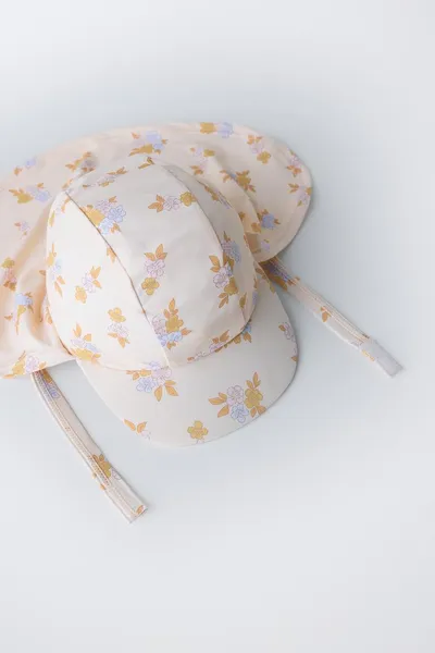 Цветочная купальная шляпа с защитой шеи FLORAL, Каменный — фото 3
