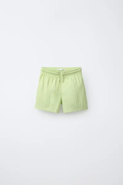 Плавки однотонные для детей 6–14 лет / AGES 6-14 / PLAIN SWIM SHORTS, Лайм — фото 2
