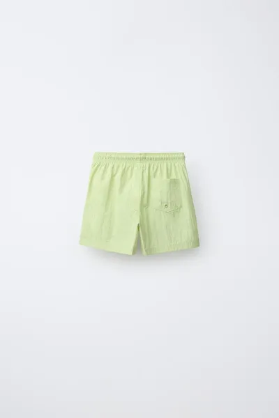 Плавки однотонные для детей 6–14 лет / AGES 6-14 / PLAIN SWIM SHORTS, Лайм — фото 3
