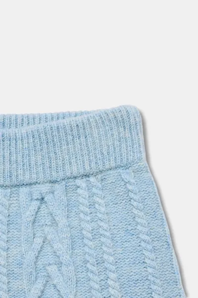 Шорты CABLE KNIT из шерсти (80%) из коллекции SKI, Светло-голубой — фото 8
