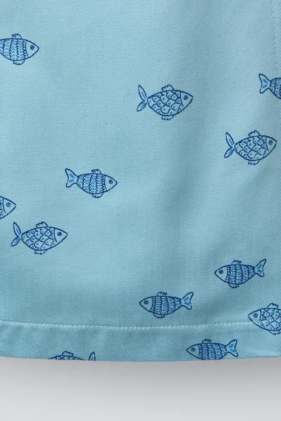 Платье FISH PRINT, Светло-голубой — фото 4