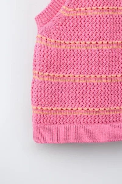 Топ LEMON CROCHET KNIT, Розовый — фото 5