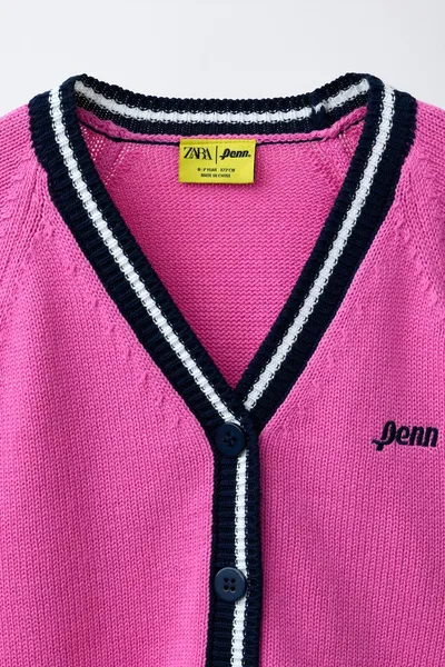 Кардиган CONTRAST TRIM PENN ©, Neon PINK — фото 4