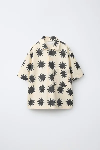 Рубашка SUN PRINT, Экрю — фото 2