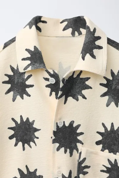 Рубашка SUN PRINT, Экрю — фото 4
