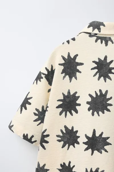 Рубашка SUN PRINT, Экрю — фото 5