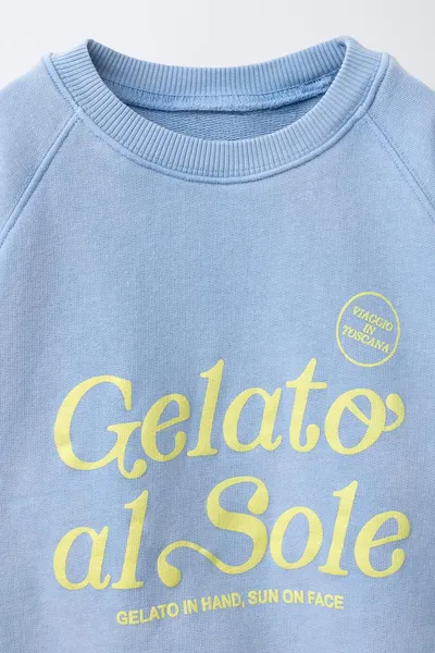 Свитер с приподнятым слоганом RAISED SLOGAN, Светло-голубой — фото 4