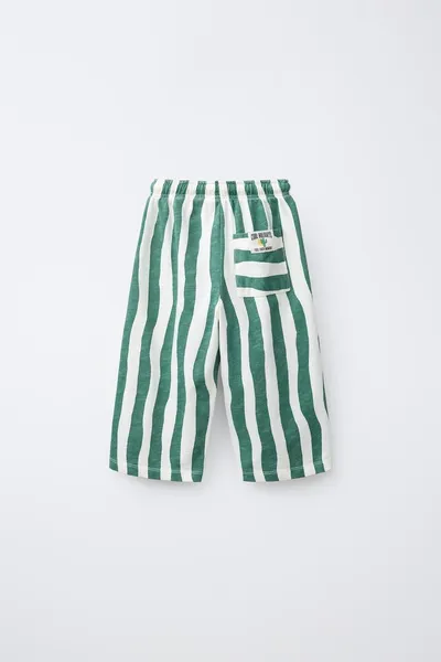 WAVY STRIPED Брюки, Зелёный — фото 2