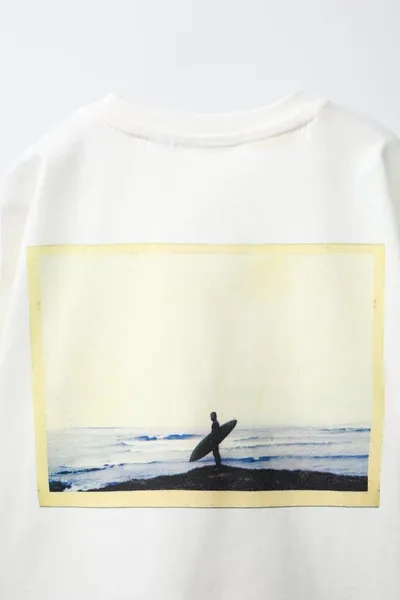 Футболка PUKAS SURF с фотографическим логотипом, Белый — фото 4