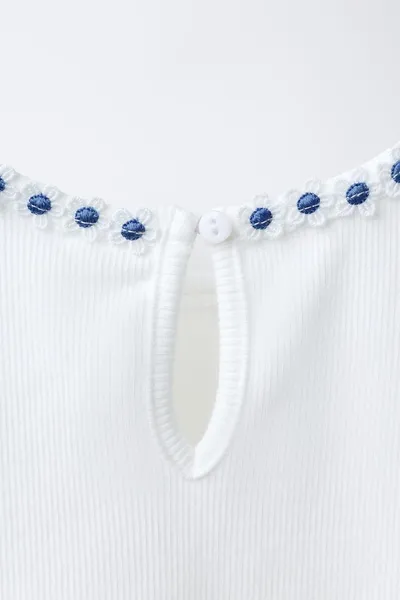 Футболка FLORAL, BLUE/WHITE — фото 4