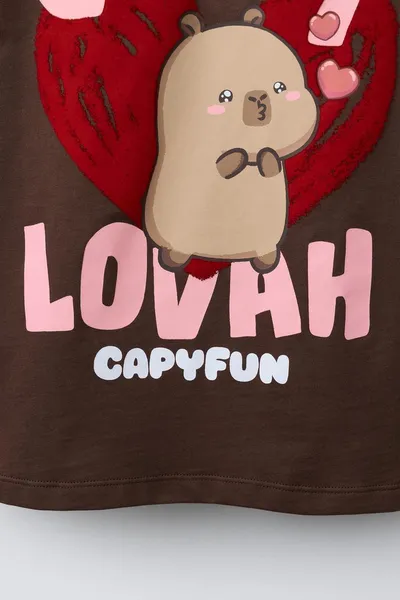 Футболка CAPYBARA CAPYFUN © с флокированием, Коричневый — фото 5