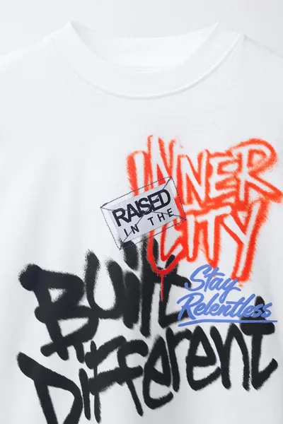 GRAFFITI PRINT футболка, Белый — фото 5