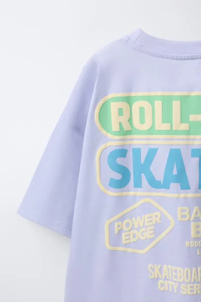 Футболка SKATE RAISED PRINT, Лиловый — фото 4