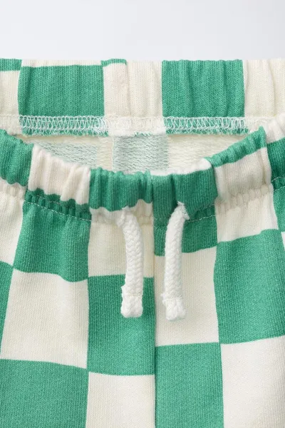 Шорты Bermuda CHECKERBOARD, ECRU / GREEN — фото 3