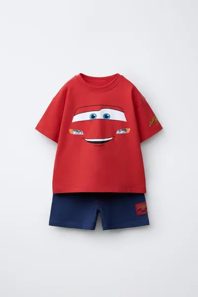 Набор: футболка CARS LIGHTNING MCQUEEN © DISNEY/PIXAR и шорты-бермуды, Красный — фото 2