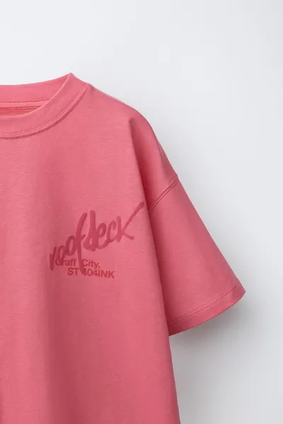 GRAFFITI PRINT футболка, PINK / WHITE — фото 4