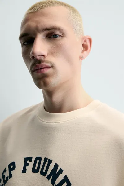 Свитер с номером BOXY FIT, Oyster-white — фото 5