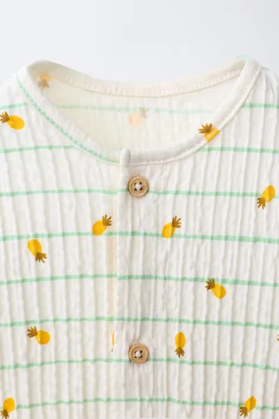Комбинезон PINEAPPLE AND STRIPE PRINT, Экрю — фото 3