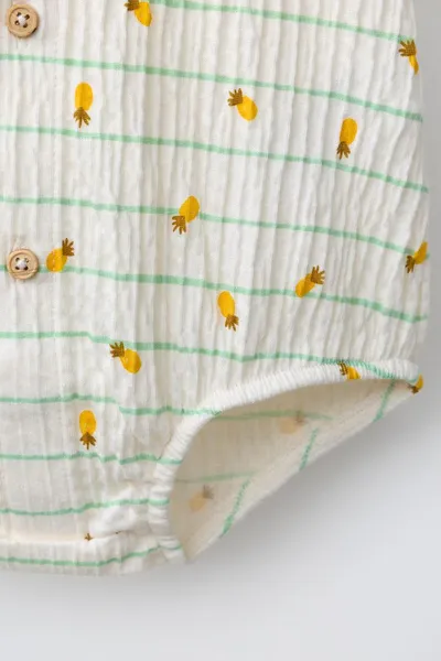 Комбинезон PINEAPPLE AND STRIPE PRINT, Экрю — фото 4