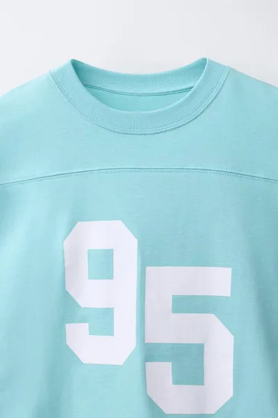 Рубашка NUMBER AND STRIPE PRINT футболка, Бирюзовый — фото 3