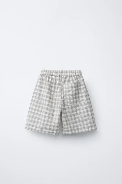 Шорты Bermuda PUKAS SURF SEERSUCKER CHECK, ECRU / BLACK — фото 2