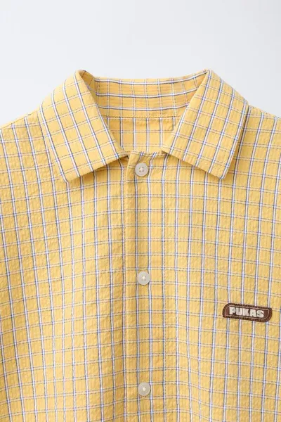 PUKAS SURF CHECK PRINT Рубашка, Оранжевый — фото 4