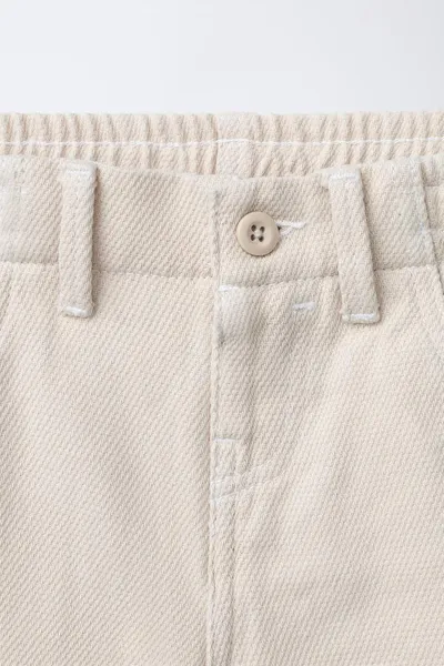 Брюки BALLOON WAFFLE-KNIT, Экрю, 14 % лён — фото 4