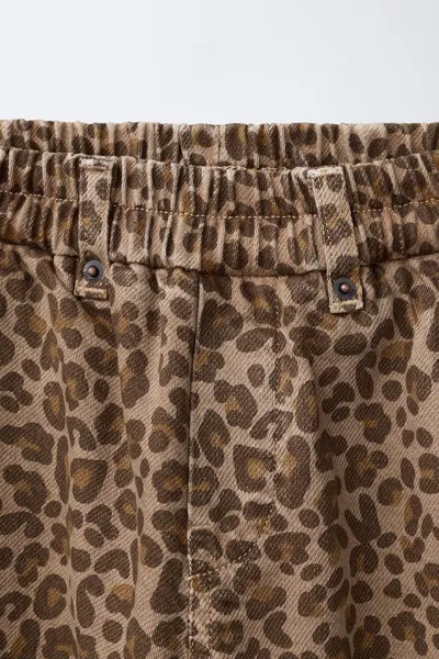 Брюки ANIMAL PRINT BAGGY TROUSERS, Коричневый — фото 5