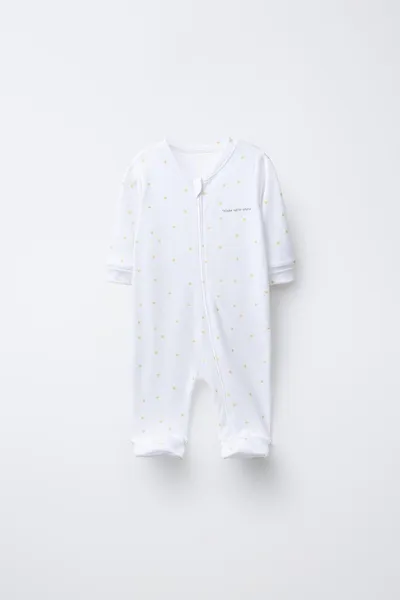Комплект из двух комбинезонов WARM STRIPED и STAR PRINT со съёмными ножками, ECRU / BLUE — фото 2