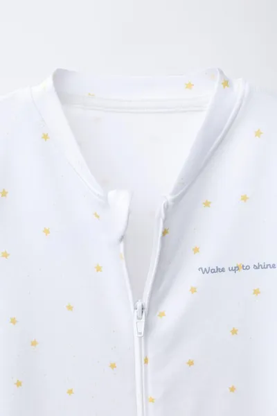 Комплект из двух комбинезонов WARM STRIPED и STAR PRINT со съёмными ножками, ECRU / BLUE — фото 4