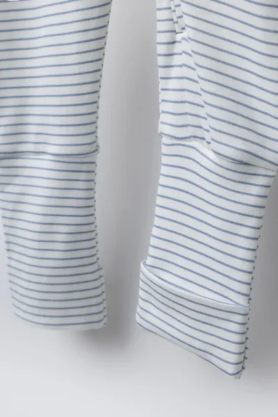 Комплект из двух комбинезонов WARM STRIPED и STAR PRINT со съёмными ножками, ECRU / BLUE — фото 5