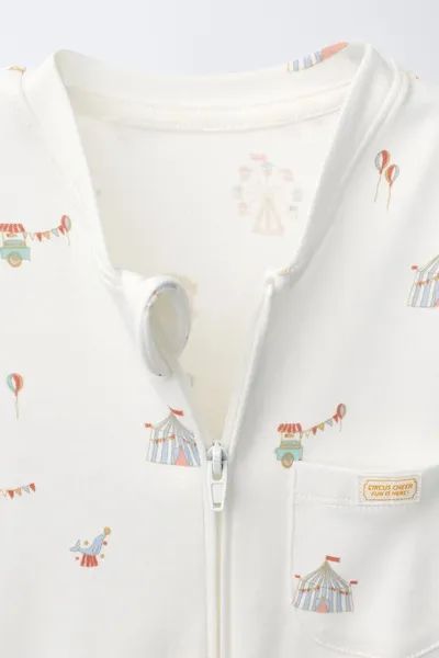 Комплект из двух конверсионных пижам с ножками CIRCUS AND STRIPE, Экрю — фото 4