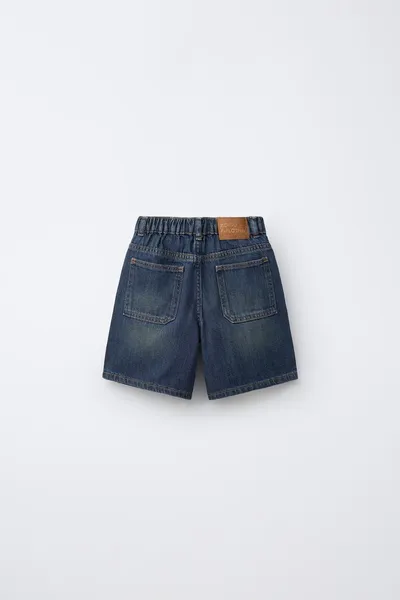 Джинсы-бермуды ACID WASH, BROWN-BLUE — фото 2