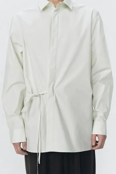 Рубашка с бантом POPLIN BOW SHIRT, Светло-зелёная — фото 2