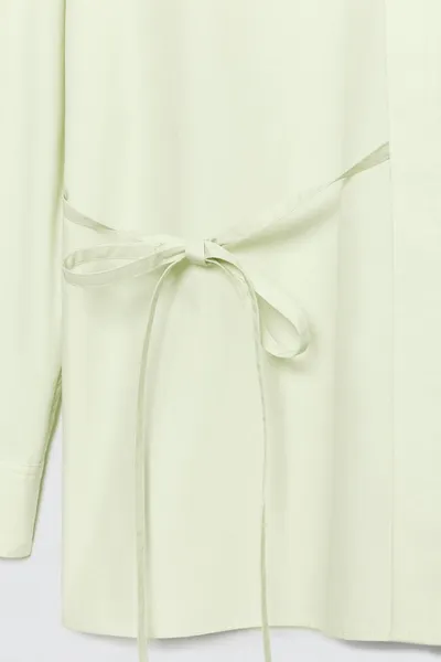 Рубашка с бантом POPLIN BOW SHIRT, Светло-зелёная — фото 7
