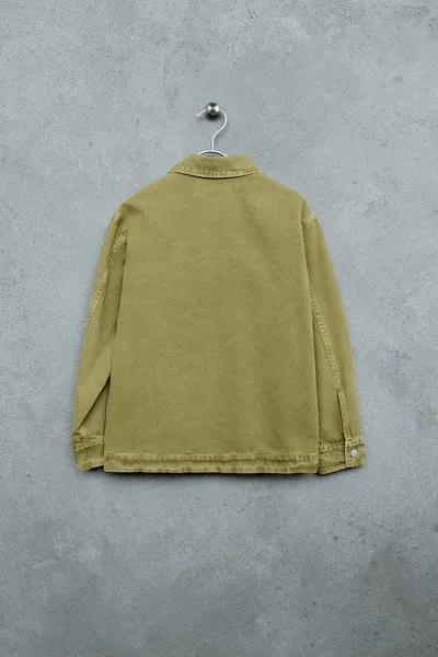 STORIESZ — рубашка из канваса с окраской garment dye, Зелёный — фото 3