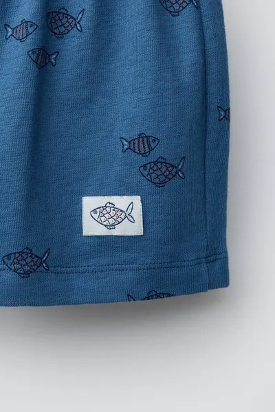 FISH PRINT шорты BERMUDA, Синий — фото 4