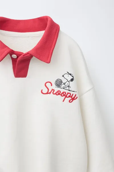 Свитшот SNOOPY PEANUTS™ с вышивкой, Экрю — фото 4