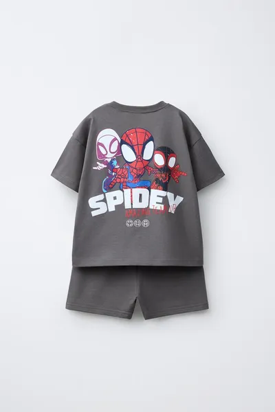 Набор: футболка SPIDEY © MARVEL и шорты-бермуды, Комплект из двух предметов. Футболка с коротким рукавом и круглым вырезом. Шорты-бермуды с эластичным поясом. SPIDEY © MARVEL — фото 2